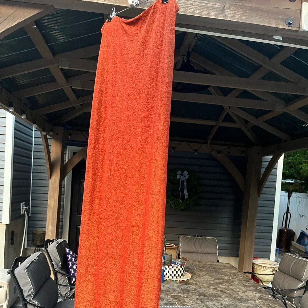 Women’s Sparkly Rust Skirt Size L - Picture 2 of 4